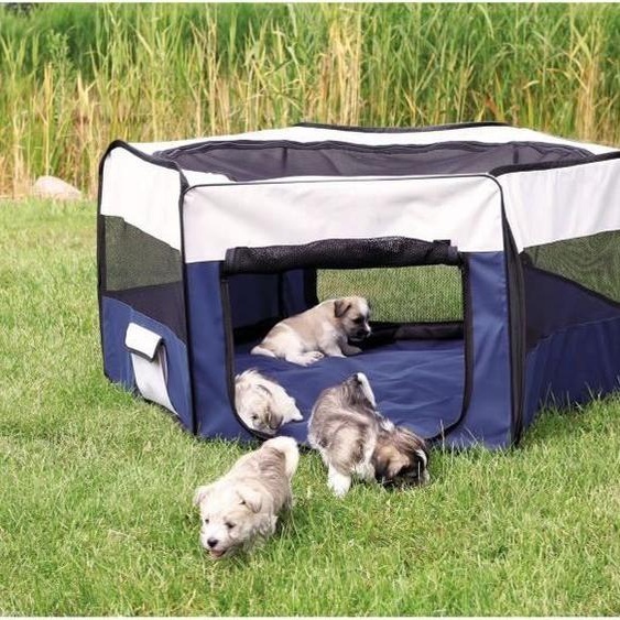 Enclos avec filet/base - TRIXIE - ø 130 × 55 cm - Turquoise / Gris clair