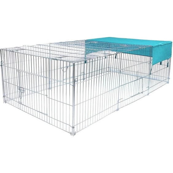 Enclos Bolt Edge XL – Enclos métallique réglable – Parc pour chiots et poulailler – Argent – 180 × 120 × 60 cm