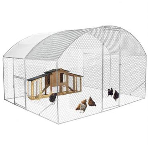 Enclos poulailler dôme 7,5 m² parc grillagé 3x2,5 m avec porte latérale