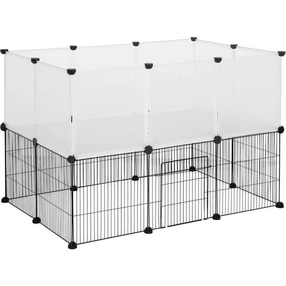 Enclos pour animaux - Extra Haut - Réglable - Enclos pour lapins et poules - Parc pour rongeurs - 107 x 72 x 72 cm - Gris