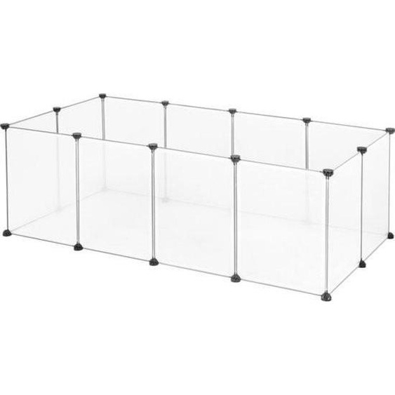 Enclos pour chiots ou lapins - construction robuste et transparente - sans danger pour les animaux domestiques - idéal pour lintérieur - design moderne - 140 x 72 x 46 cm