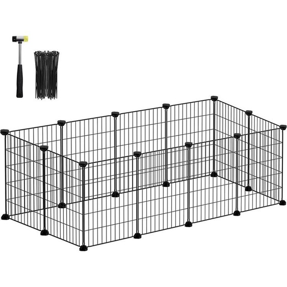 Enclos pour petits animaux à monter soi-même, en métal, 123 x 63 x 41 cm, noir