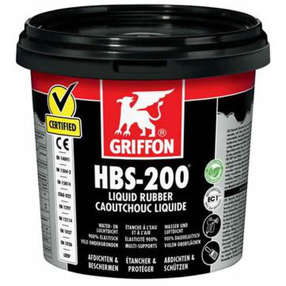 Griffon - Caoutchouc liquide détanchéité Eau+Air HBS200 noir - 1L
