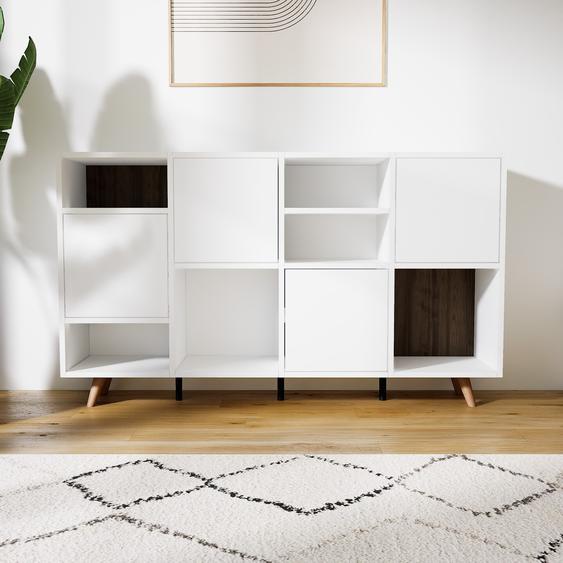 Enfilade - Blanc, modèle de caractère, buffet, avec porte Blanc - 156 x 91 x 34 cm, modulable
