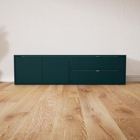 Enfilade - Bleu pétrole, design, buffet, avec porte Bleu pétrole et tiroir Bleu pétrole - 151 x 41 x 34 cm