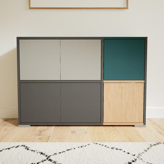 Enfilade - Graphite, modèle de caractère, buffet, avec porte Graphite - 115 x 81 x 34 cm, modulable