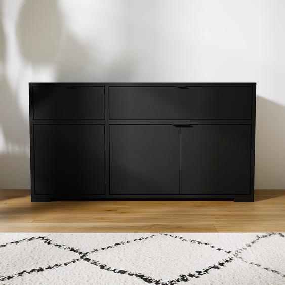 Enfilade - Noir, design, buffet, avec porte Noir et tiroir Noir - 115 x 62 x 34 cm