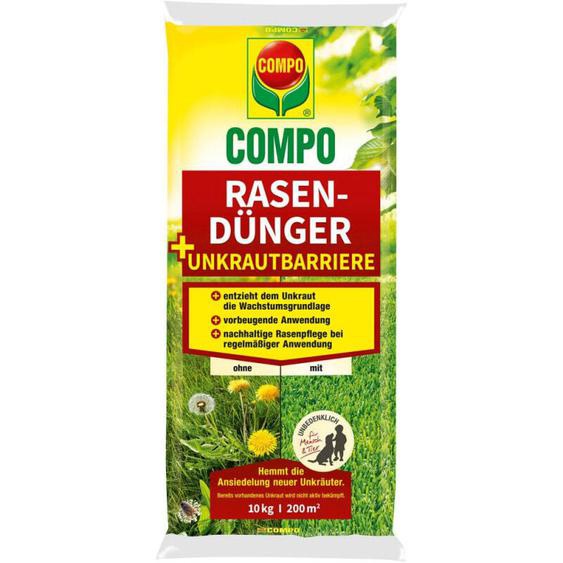 Engrais gazon + désherbants mauvaises herbes, sac de 10 kg