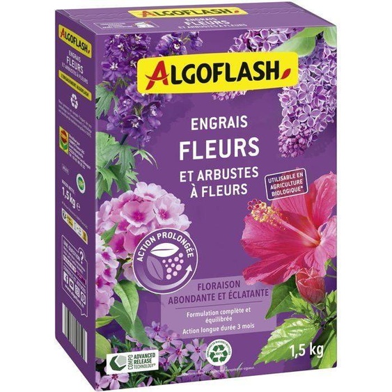 Engrais Fleurs AlgoFlash Naturasol, Fleurs & Arbustes à Fleurs, 1.5 kg, UAB
