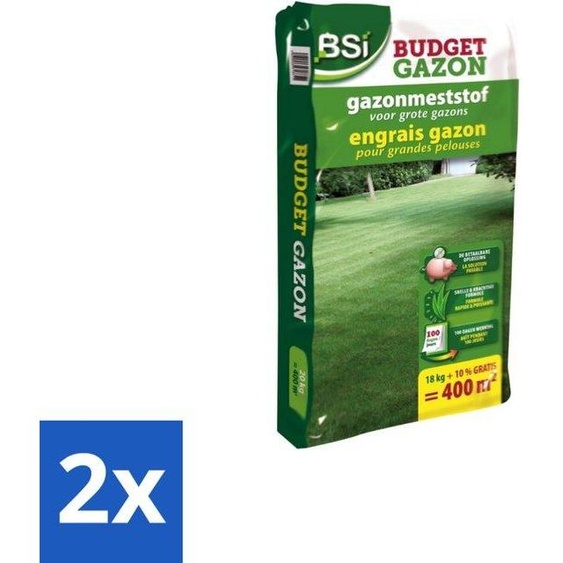 Engrais pour pelouse et sol - Lot de deux - 20 kg (400 m²) - Vert éclatant - 2 unités