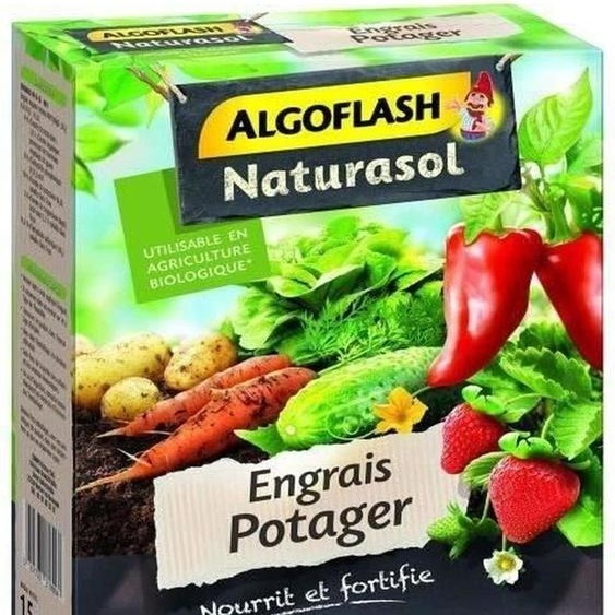 Algoflash, engrais pour potagers, 1,5 kg, granulés. Produit naturel pour lagriculture biologique
