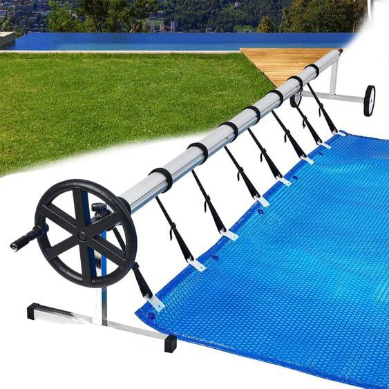 Enrouleur de Bâche de Piscine 3m - 5,70m Système Denroulement de Bâche de Piscine avec Roues Dispositif Mobile Incluant 8 Sangles - Type a Naizy