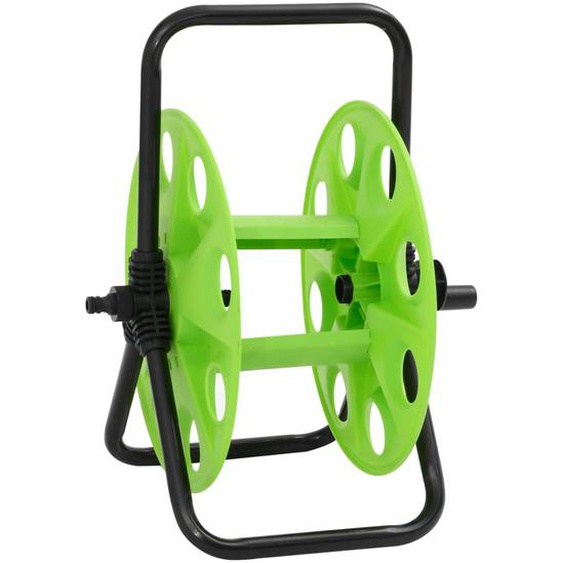 Enrouleur de tuyau vert sur pied pour tuyau de 45 m 1/2 acier