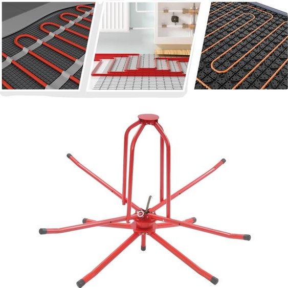 Enrouleur de tuyaux de chauffage, structure en fer et en acier, largeur de base déployée de 80 cm, hauteur des supports de tuyaux de 53 cm, capacité de charge de 200 kg, poids net de 8,21 kg