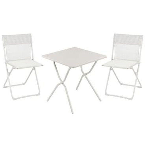 Ensemble 1 table carrée, 2 chaises pliantes ultra-compactes - Balcony - Acier