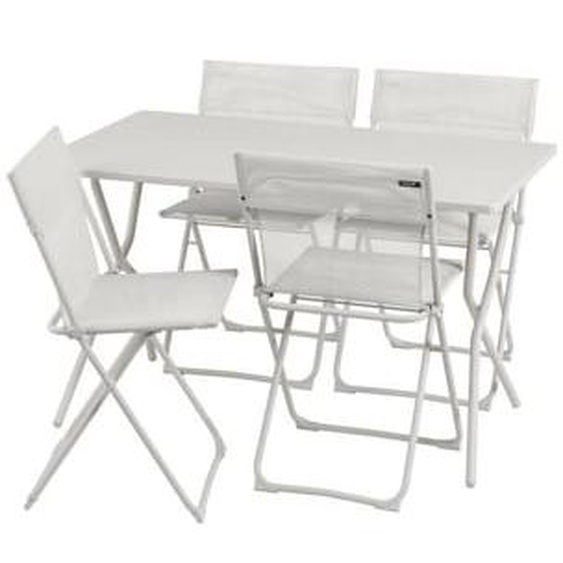Ensemble 1 table rectangle, 4 chaises pliantes ultra-compactes - Balcony - Acier