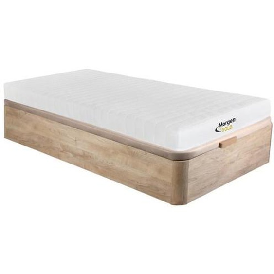 Ensemble 90 x 190 cm sommier coffre naturel clair + matelas mousse 7 zones ép.12cm - STELO KIDS de MORGENGOLD