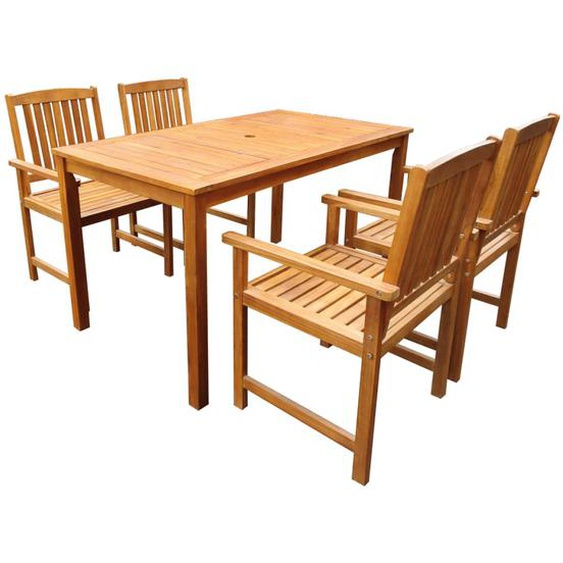 Ensemble à manger dextérieur 5 pcs Bois dacacia solide