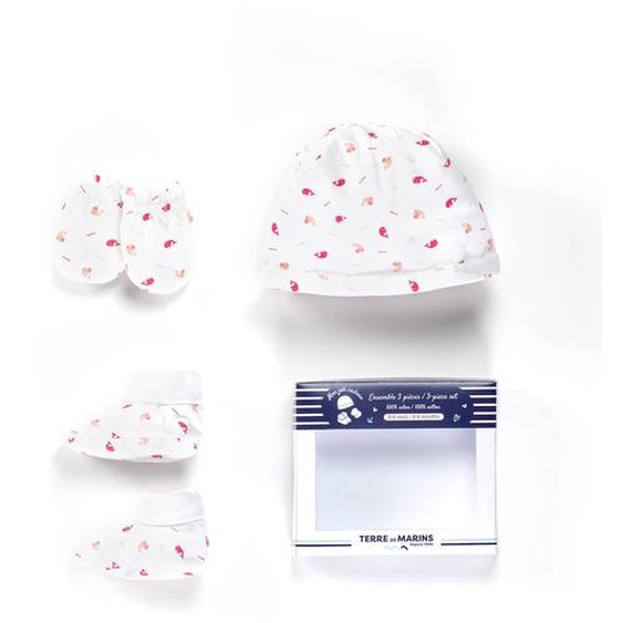 Ensemble Accessoires 100% Coton Bébé Fille Imprime Rose