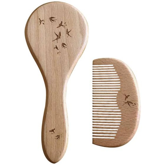 Ensemble Brosse Et Peigne Bébé Bois