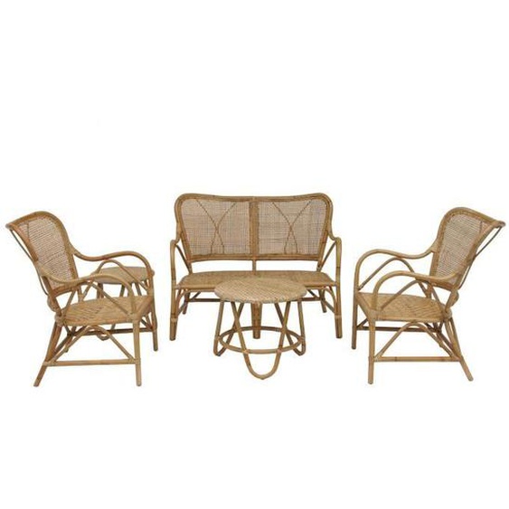 Ensemble Canapé, 2 Chaises et 2 Tables dAppoint de Jardin 4 personnes Chillvert Parma 108x72x85 cm Rotin Naturel et Osier