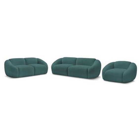 Ensemble canapé droit fixe 3 + 2 places + fauteuil TINA tissu bouclette