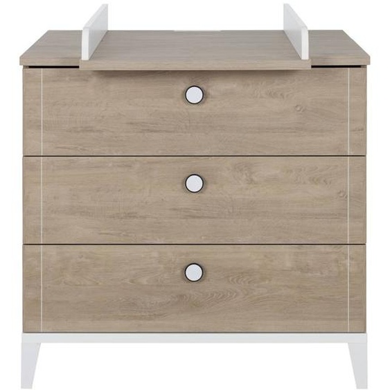 Ensemble Commode Plan À Langer 3 Tiroirs Marcel Chêne Blond-blanc