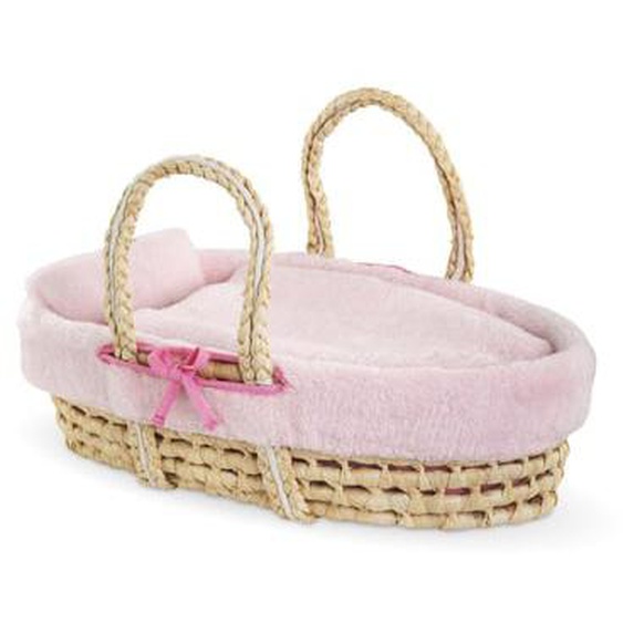 Ensemble Couffin Peluche Rose pour poupon de 36 et 42 cm