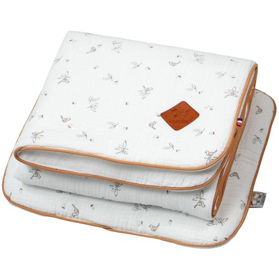 Ensemble Coussin Et Couverture Pour Berceau Et Couffin Melody Melody, Blanc Imprimé Minimali