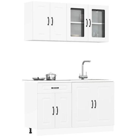Ensemble darmoires cuisine 4pcs Kalmar blanc bois dingénierie
