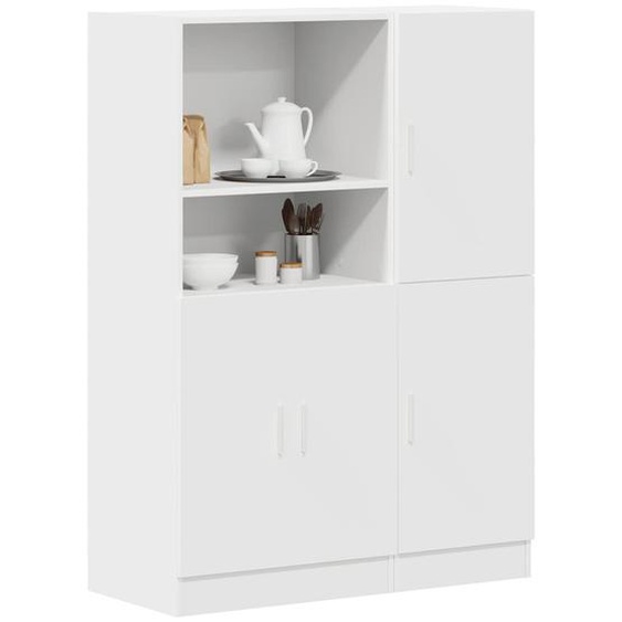 Ensemble darmoires de cuisine 2 pcs blanc bois dingénierie