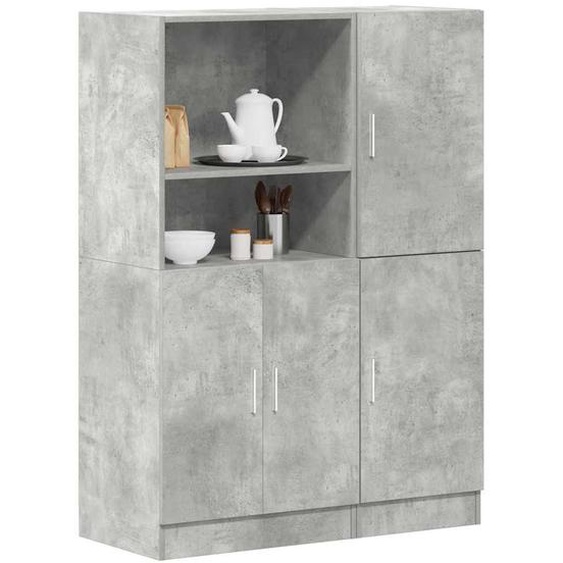 Ensemble darmoires de cuisine 2 pcs gris béton bois ingénierie