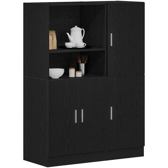 Ensemble darmoires de cuisine 2 pcs noir bois dingénierie