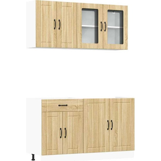 Ensemble darmoires de cuisine 4 pièces de haute qualité Lucca chêne Sonoma matériau dérivé du bois, armoires de cuisine DE21271