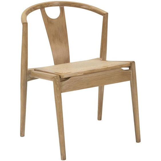 Ensemble De 2 Chaises Japonaises -B- 56X53X76 Cm En Frêne Et Rotin Tressé, Couleur Marron - Style Bohème Chic Oriental