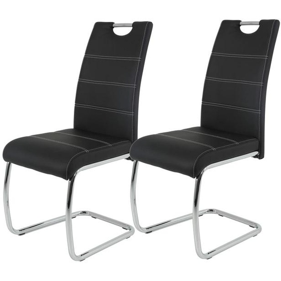 Ensemble de 2 fauteuils à bascule avec revêtement en similicuir et structure chromée