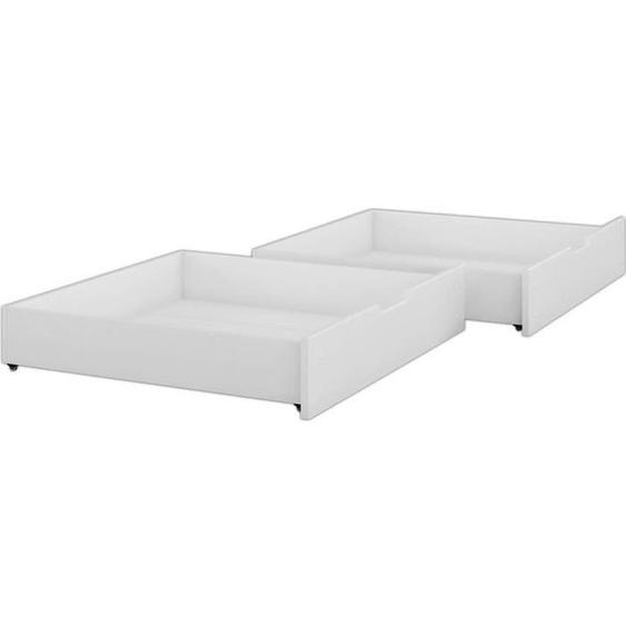 Ensemble de 2 tiroirs de rangement pour lits superposés 80x190 cm pin blanc - ERST-HOLZ - Contemporain