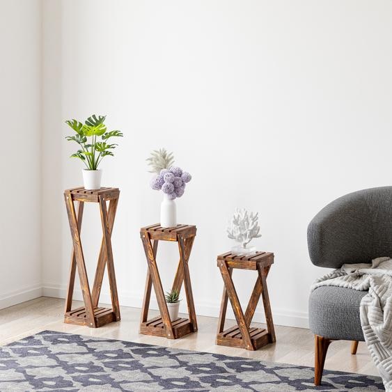 Ensemble de 3 tables Muonio en bois Bois foncé