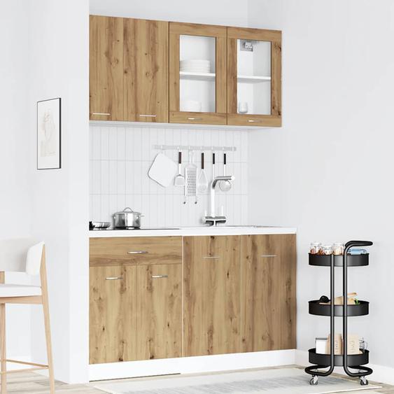 Ensemble de 4 meubles de cuisine Lyon en chêne artisanal