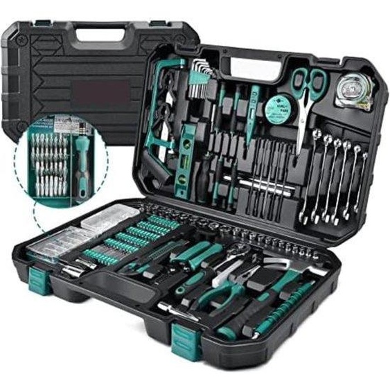 Ensemble de bagages avec coffret à outils - Kit doutils complet - Bleu
