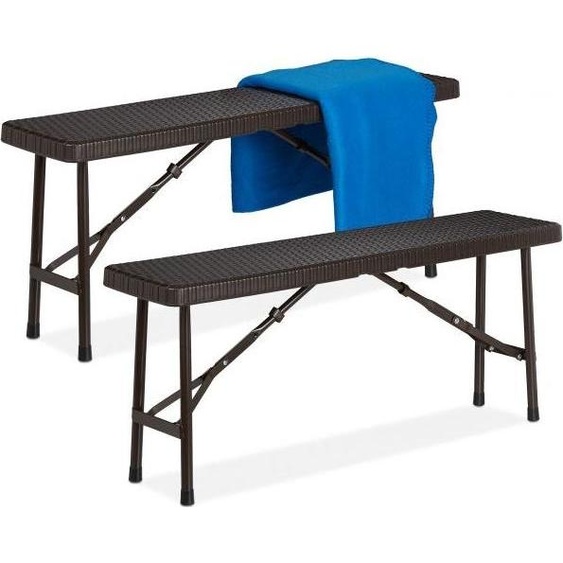 Ensemble de bancs avec 2 bancs pour bière brune