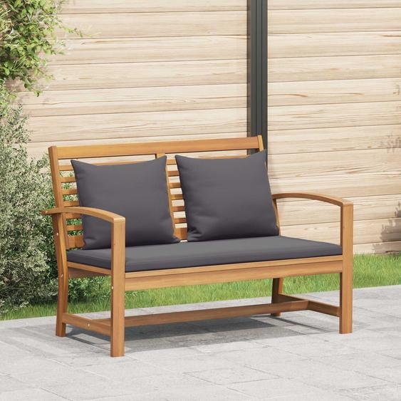 Ensemble de bancs et tables de jardin vidaXL avec coussins, 2 pièces, en bois de teck massif