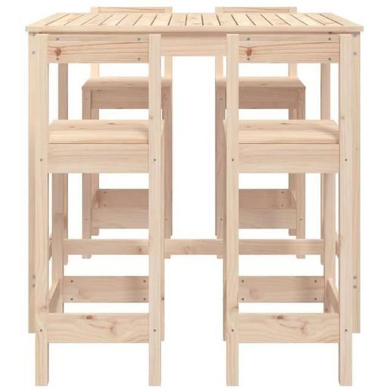 Ensemble de bar de jardin - MOTHINESSTO - 9984X - Bois de pin massif - 5 pièces - Confortable et robuste