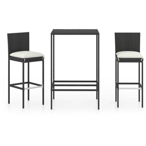 Ensemble de bar de jardin - Noir - Rectangulaire