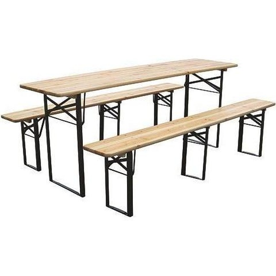 Ensemble de brasserie DORTMUND Medium3, table 200x50x77 cm, 2x banc 200x25x47 cm, bois 27 mm