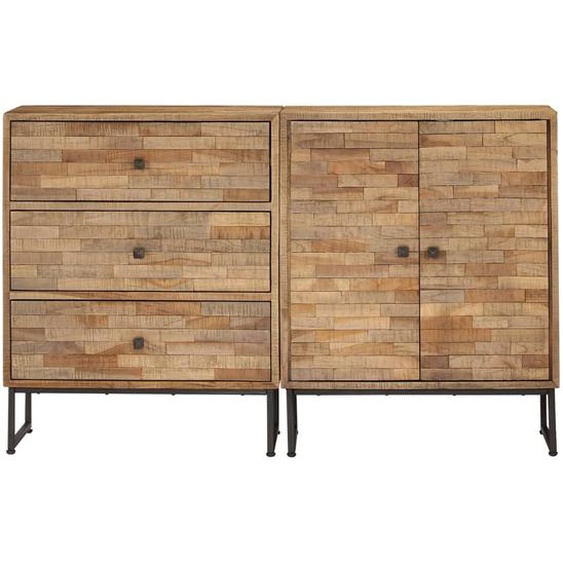 Ensemble de buffet 2 pcs Bois de teck recyclé