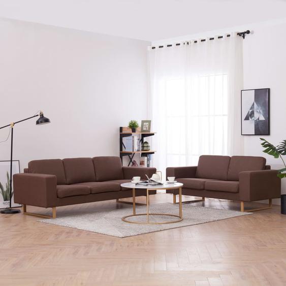 Ensemble de canapé 2 pcs Tissu Marron
