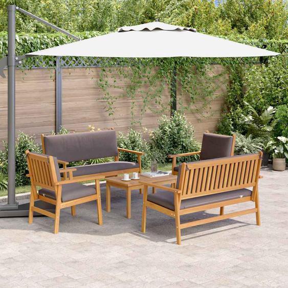 Ensemble de canapé de jardin 5 pcs Marron Bois dAcacia Massif