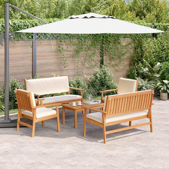 Ensemble de canapé de jardin 5 pcs Marron Bois dAcacia Massif