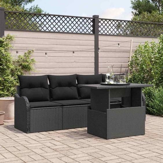 Ensemble de canapé de jardin 5 pcs Noir 100 x 55 x 73 cm
